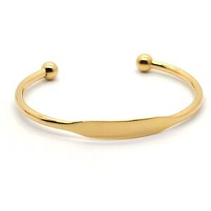 NEW Gold Plated Sterling Bar Cuff Bracelet Jewelry Minimalist Open Bangle